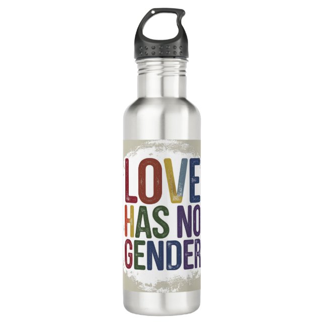 Love Has No Gender Stainless Steel Water Bottle (Front)