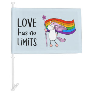 Love Has No Limits Unicorn Car Flag
