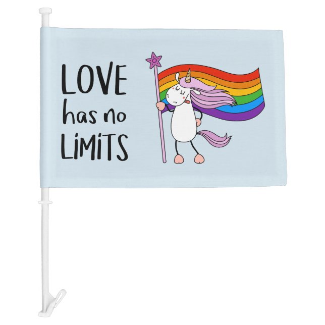 Love Has No Limits Unicorn Car Flag (Front)