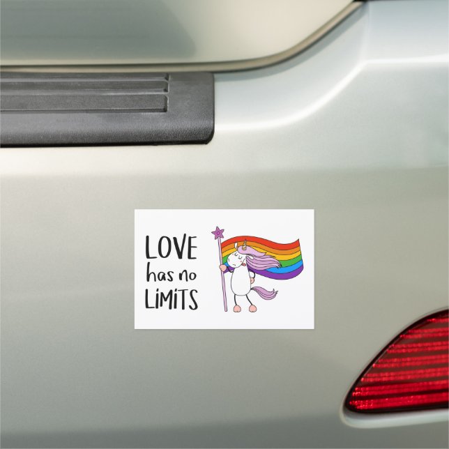 Love Has No Limits Unicorn Car Magnet (In Situ)