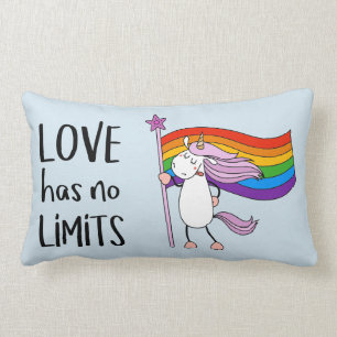 Love Has No Limits Unicorn Lumbar Pillow
