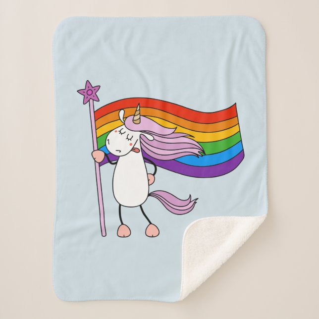 Love Has No Limits Unicorn Sherpa Blanket (Front)
