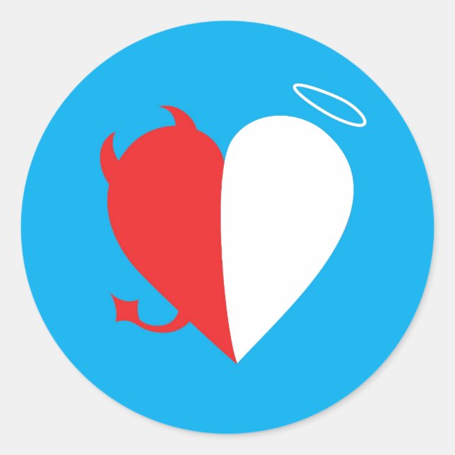 Love / Hate Classic Round Sticker (Front)