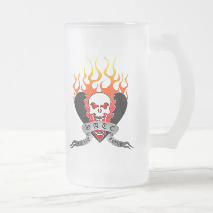 Love Hate Love Tattoo Beer Mug Zazzle Com