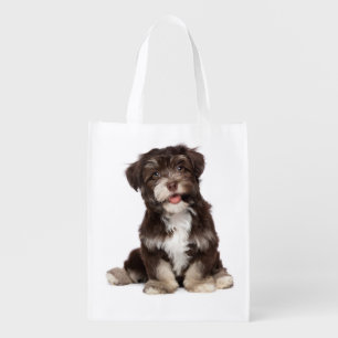 Love Havanese Puppy Dog Grocery Tote Bag