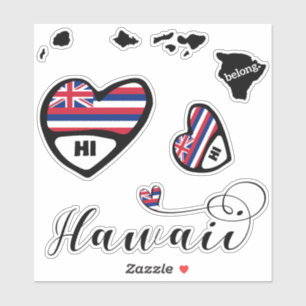 Love Hawaii, 3 Designs, Die Cut Stickers