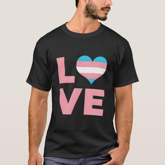 Love He Transgender Flag T-Shirt (Front)