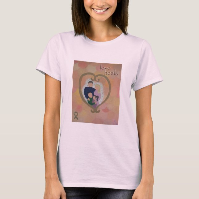 "love heals" Charity Heart Art T-shirt (Front)