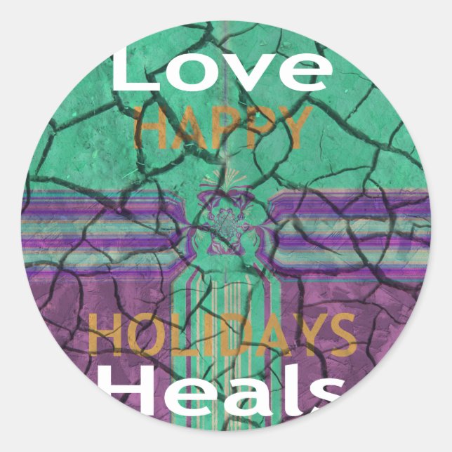 Love Heals Classic Round Sticker (Front)