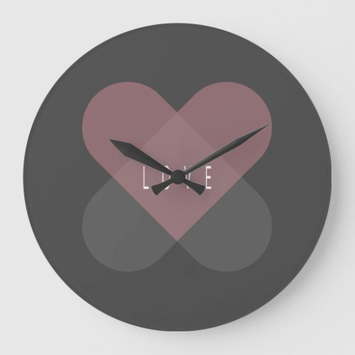 Love Heals â  Dark Gray Large Clock