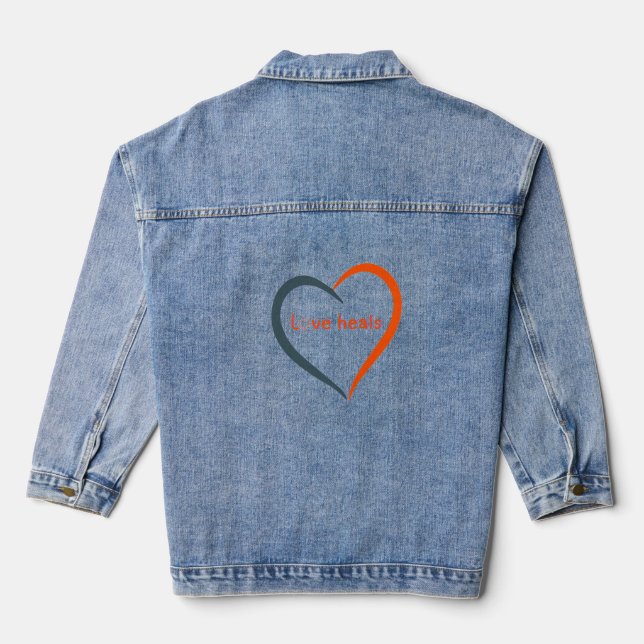 Love heals denim jacket (Back)