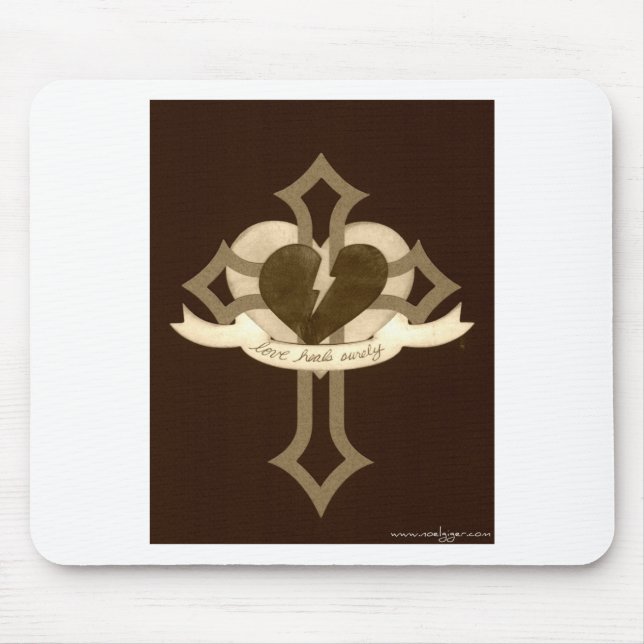 Love Heals Surely - Sepia Mouse Pad (Front)