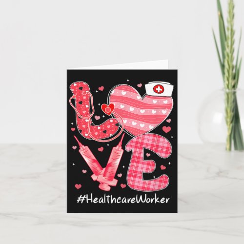 Love Healthcare Worker Nurse Cute Heart Valentines Card