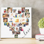 Love Heart 29 Photo Collage Small Square Canvas Print<br><div class="desc">Create your own heart shaped Photo Collage with 29 of your favorite family pics and selfies. The photo template is set up for you to add your pictures working in rows from left to right. The collage comprises a variety of landscape, portrait and square shapes to give you plenty of...</div>