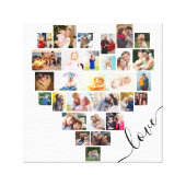 Love Heart 29 Photo Collage Small Square Canvas Print | Zazzle