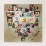 Love Heart 29 Photo Collage Square Jigsaw Puzzle<br><div class="desc">Create your own photo puzzle with 29 of your favorite family pics and selfies. The photo template is set up for you to add your pictures working in rows from left to right to form a heart shape collage. The collage comprises a variety of landscape, portrait and square shapes to...</div>