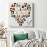 Love Heart 29 Photo Collage Stretched Canvas Print<br><div class="desc">Create your own heart shaped Photo Collage with 29 of your favorite family pics and selfies. The photo template is set up for you to add your pictures working in rows from left to right. The collage comprises a variety of landscape, portrait and square shapes to give you plenty of...</div>