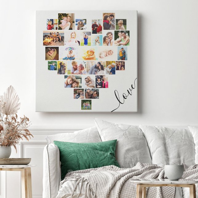 Love Heart 29 Photo Collage Stretched Canvas Print (Creator Uploaded)