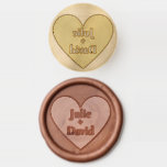 Love Heart 2 Names Wedding Wax Seal Stamp<br><div class="desc">This elegant wax seal featuring a cute love heart can be personalized with your names. Designed by Thisisnotme©</div>