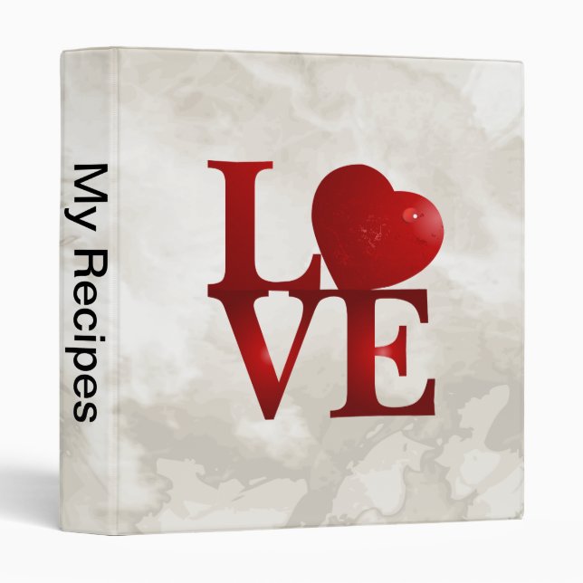 Love Heart 3 Ring Binder (Front/Spine)