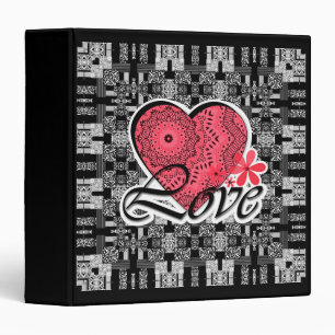 Love, heart 3 ring binder