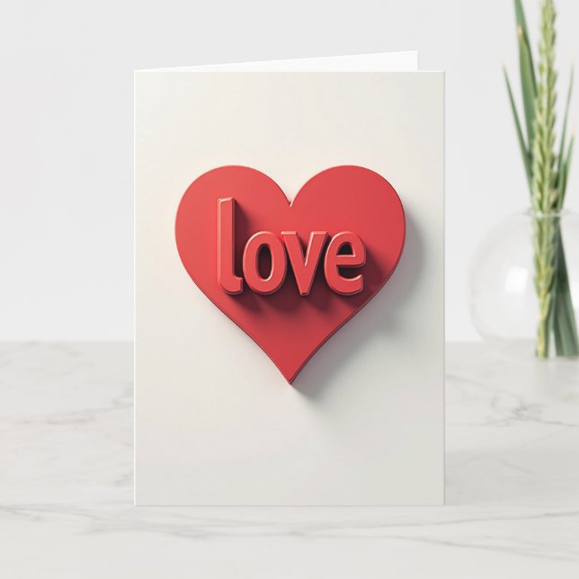 Love Heart 3D Card (Front)