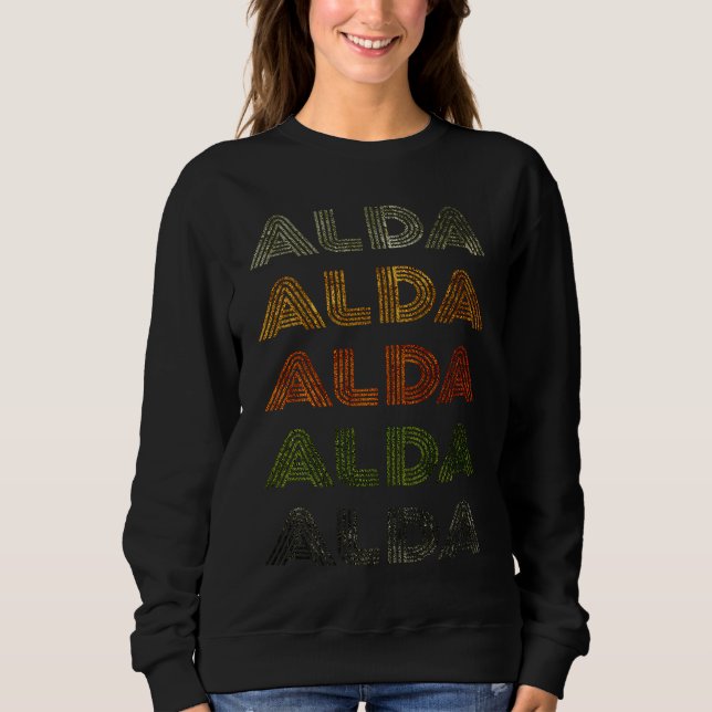 Love Heart Alda GrungeVintage Style Black Alda Sweatshirt (Front)