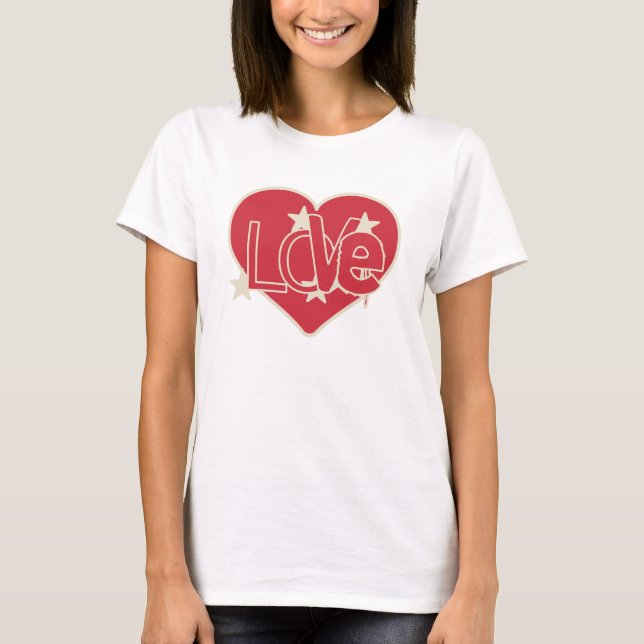 Love Heart and Stars T-Shirt (Front)
