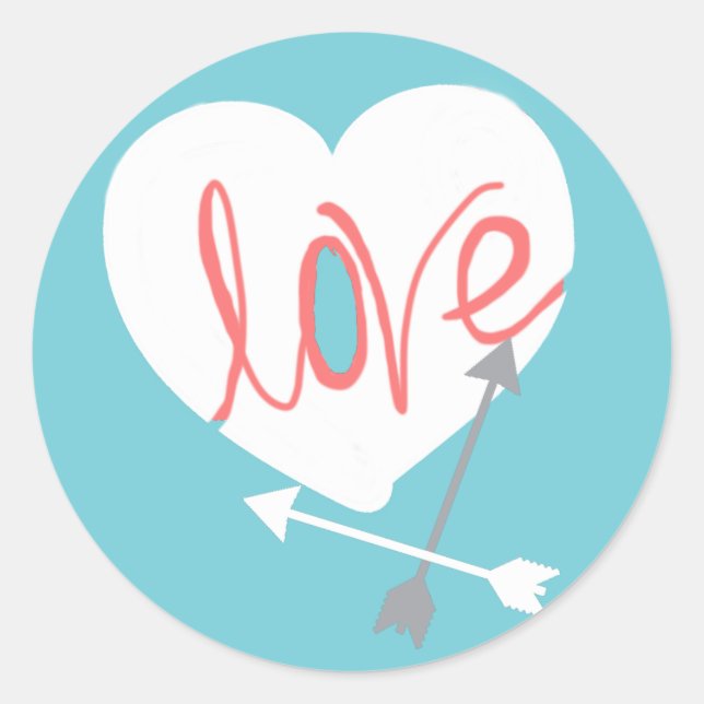 Love Heart Arrows Sticker (Front)