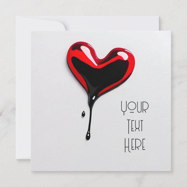 love heart art deco Flat Card stencil graffiti  (Front)