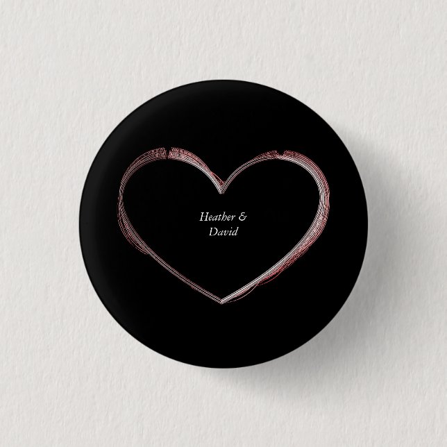 Love Heart Attractive Charming Wedding Button (Front)