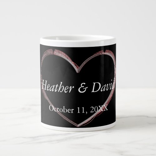 Love Heart Attractive Charming Wedding Giant Coffee Mug
