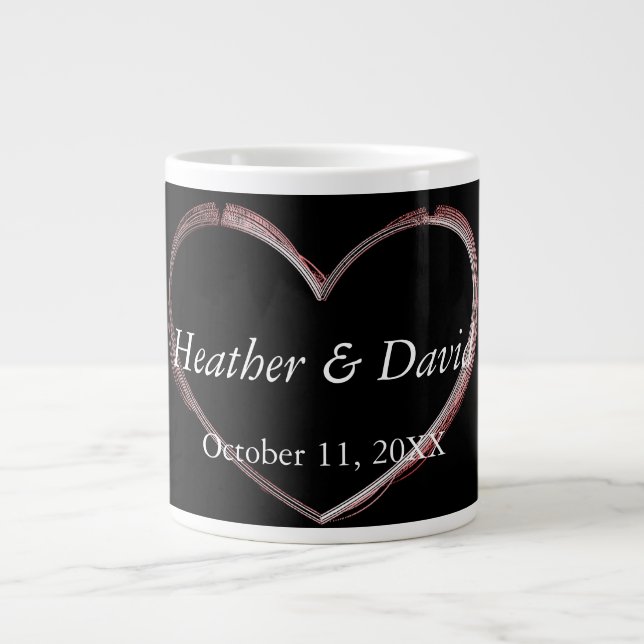 Love Heart Attractive Charming Wedding Giant Coffee Mug (Front)