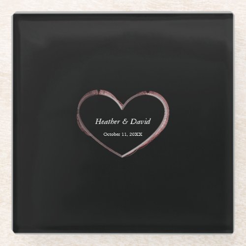 Love Heart Attractive Charming Wedding Glass Coaster