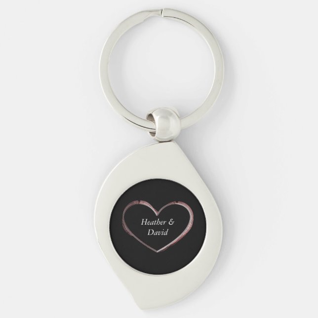 Love Heart Attractive Charming Wedding Keychain (Front)