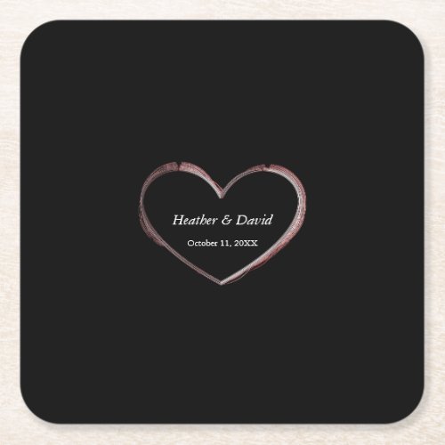 Love Heart Attractive Charming Wedding Square Paper Coaster