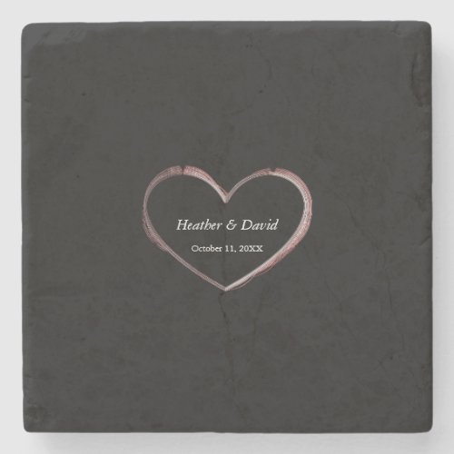 Love Heart Attractive Charming Wedding Stone Coaster