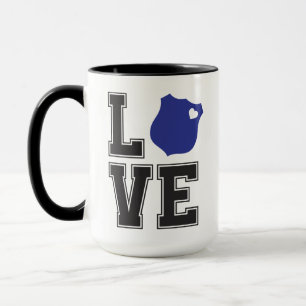 Love Heart Badge Police Support Mug
