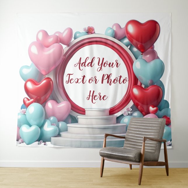 Love Heart Balloon Arch Backdrop (In Situ (Horizontal))