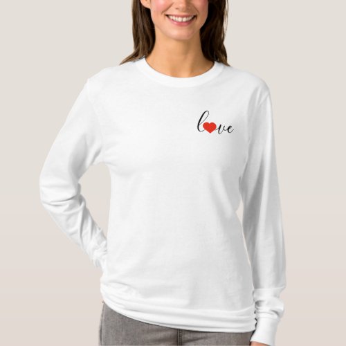 Love Heart Basic Long Sleeve T_Shirt