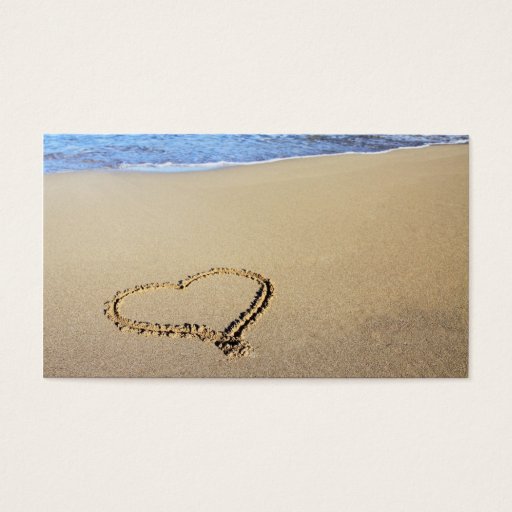 Customizable Love Heart Beach Business Card Template