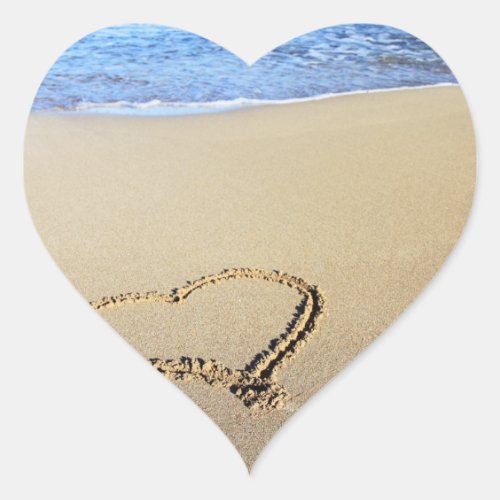 Love Heart Beach Heart Sticker