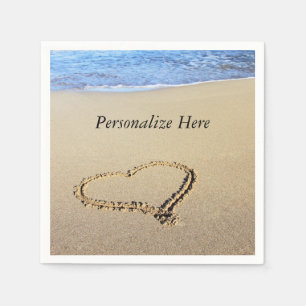 Love Heart Beach Napkins