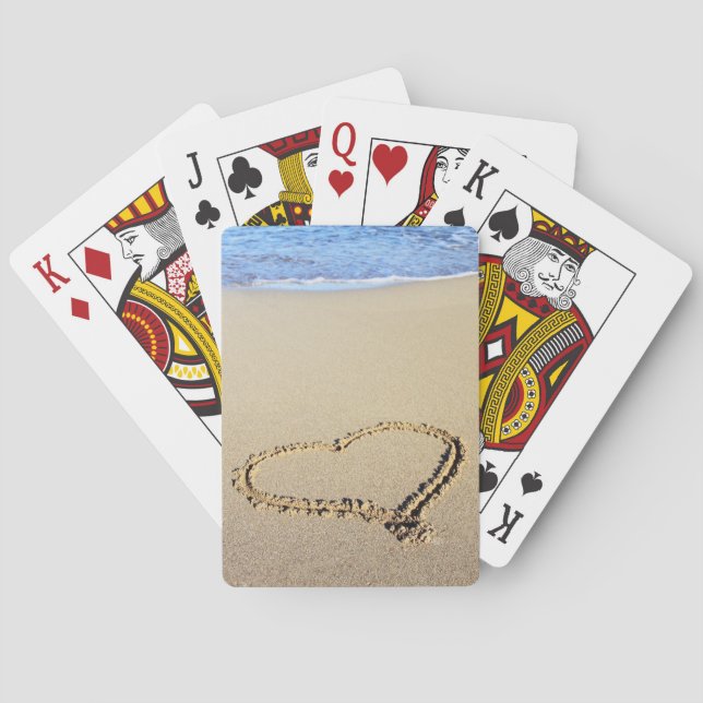 Love Heart Beach Poker Cards (Back)