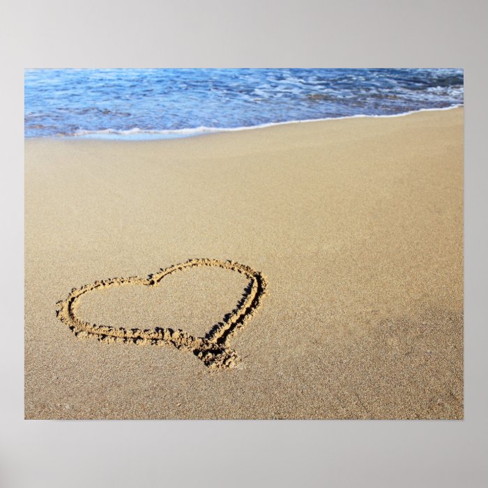 Love Heart Beach Print