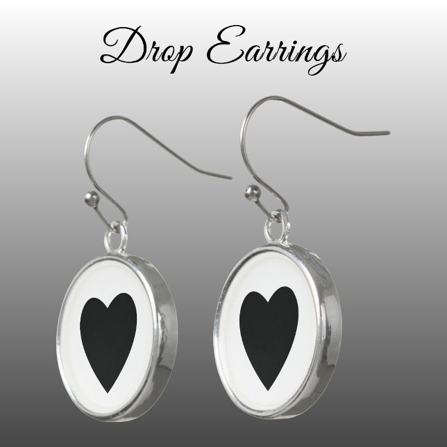 Love heart black and white earrings (Creator Uploaded)