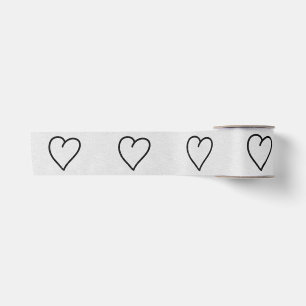 Love Heart Black Glitter Valentine's Satin Ribbon