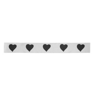 Love Heart Black Glitter Valentine's Satin Ribbon