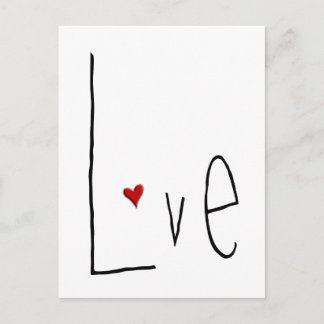 Love Heart black Postcard