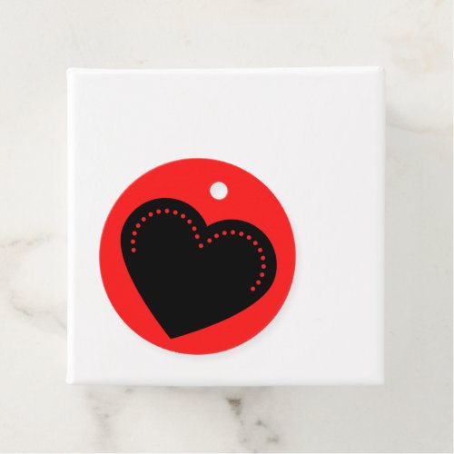 Love Heart Black Valentines Favor Tags